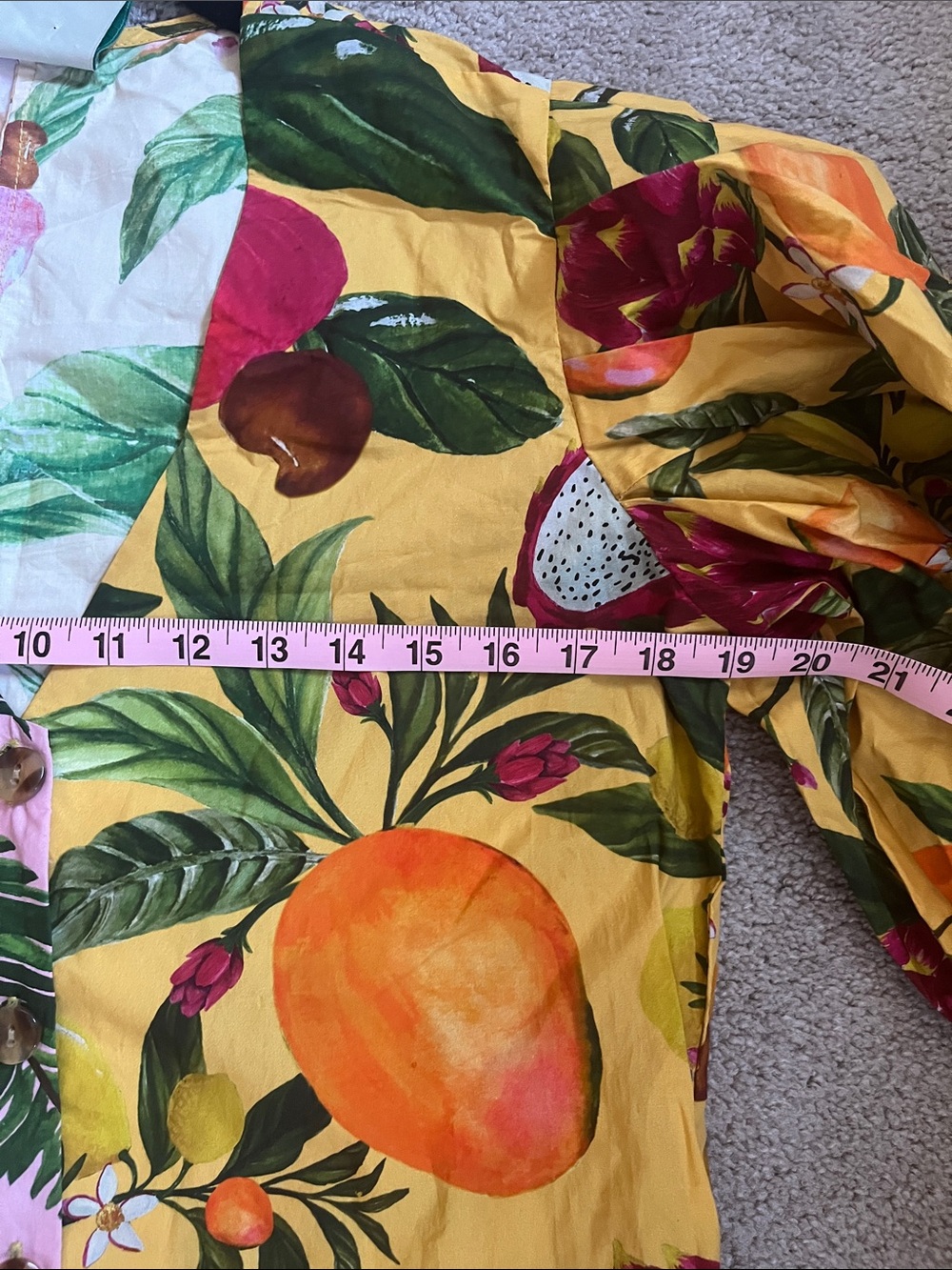 FARM Rio Split Tropical Print Button Jacket - Pink, Yellow & Green - Picture 3 of 4